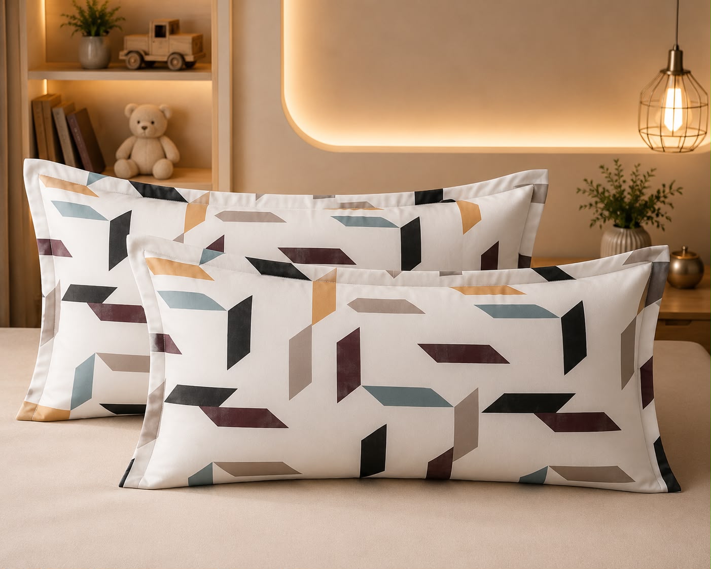 Vintage Grid Pillow Cover Set of 2
