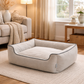 Polyester Rectangular  Medium Dog Bed-Grey