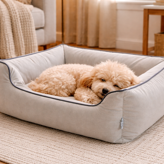 Pets SlumberSoft Cotton Comfort Dog Bed-grey