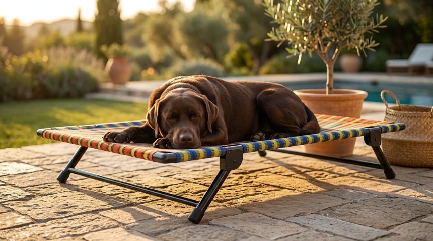 Folding Elevated Cat & Dog Bed | All Seasons Comfort with Breathable Nylon Mesh I Anti-Skid & Waterproof