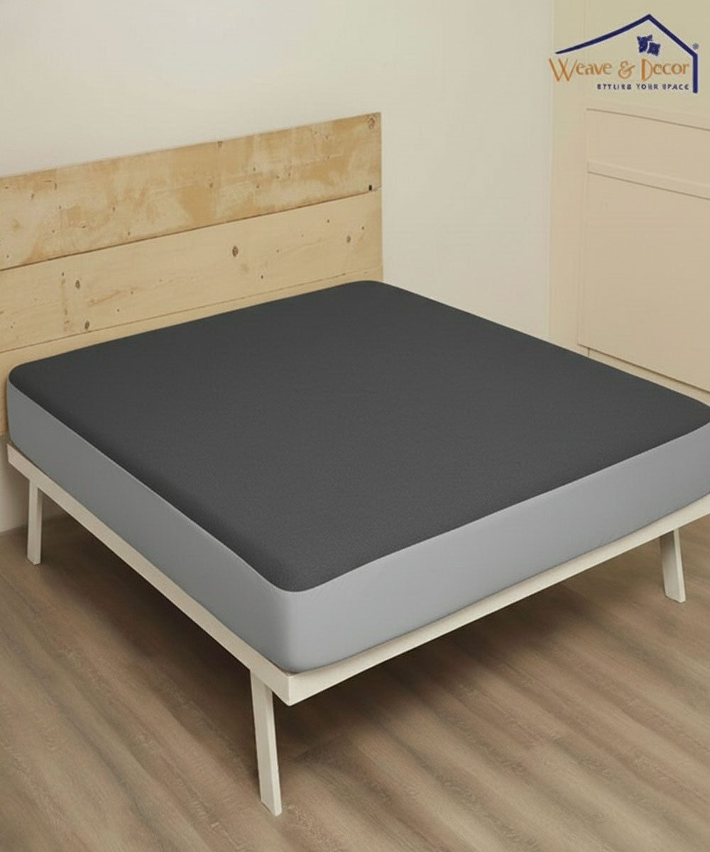 Dark Grey Solid Terry Mattress Protector