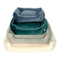 Polyester Rectangular  Medium Dog Bed-Green