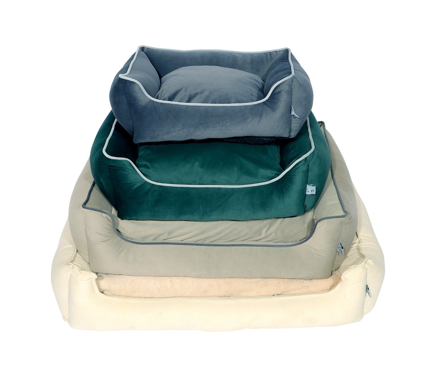 Polyester Rectangular  Medium Dog Bed-Green
