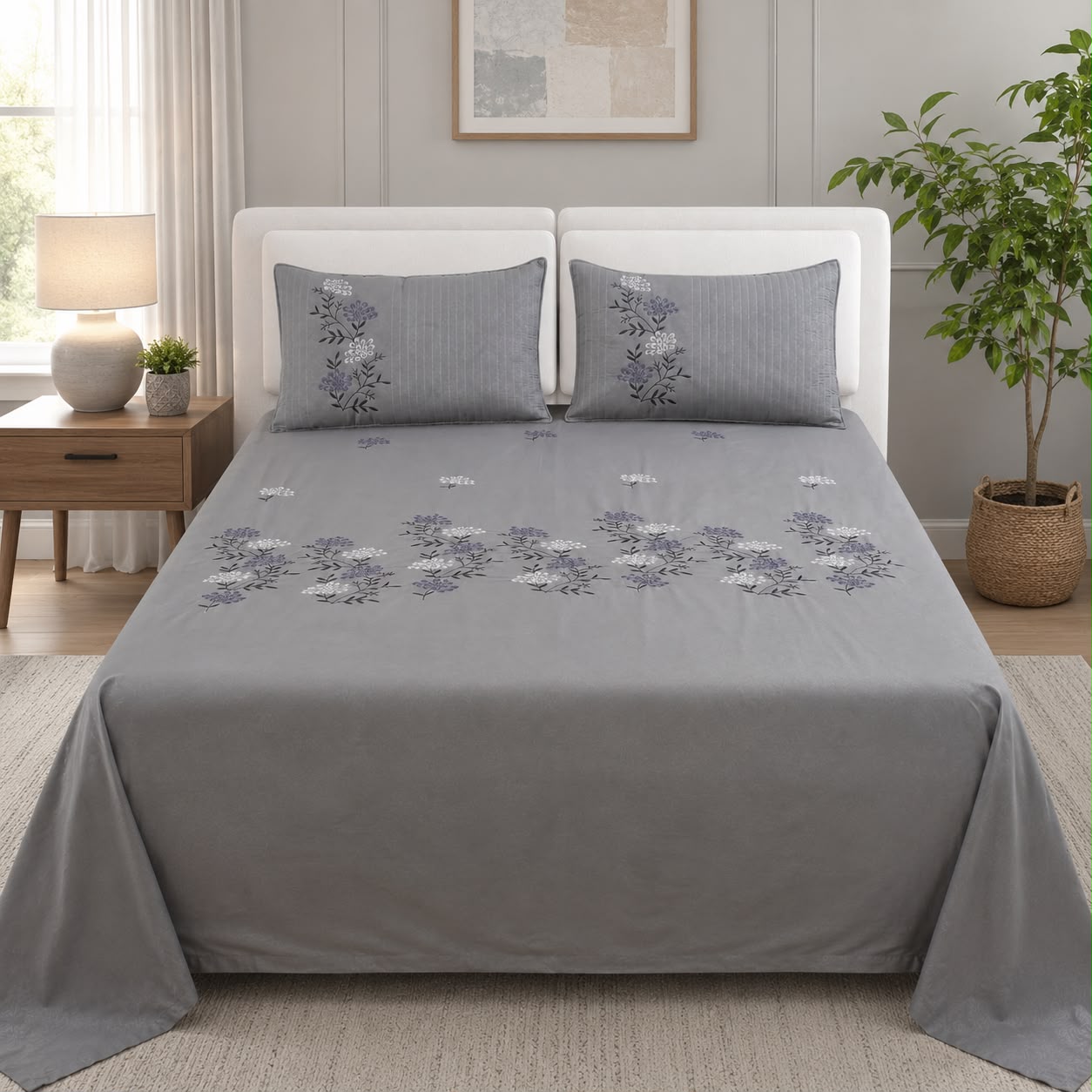 Moonstone Flora  (100% Cotton bedsheet)