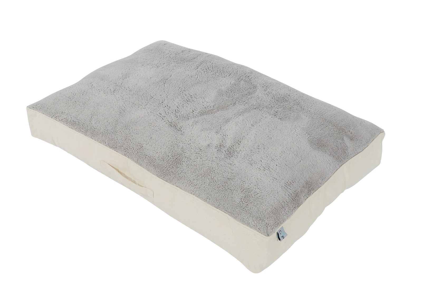 Polyester Rectangular Beige Dog Bed - Grey