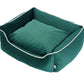 Polyester Rectangular  Medium Dog Bed-Green