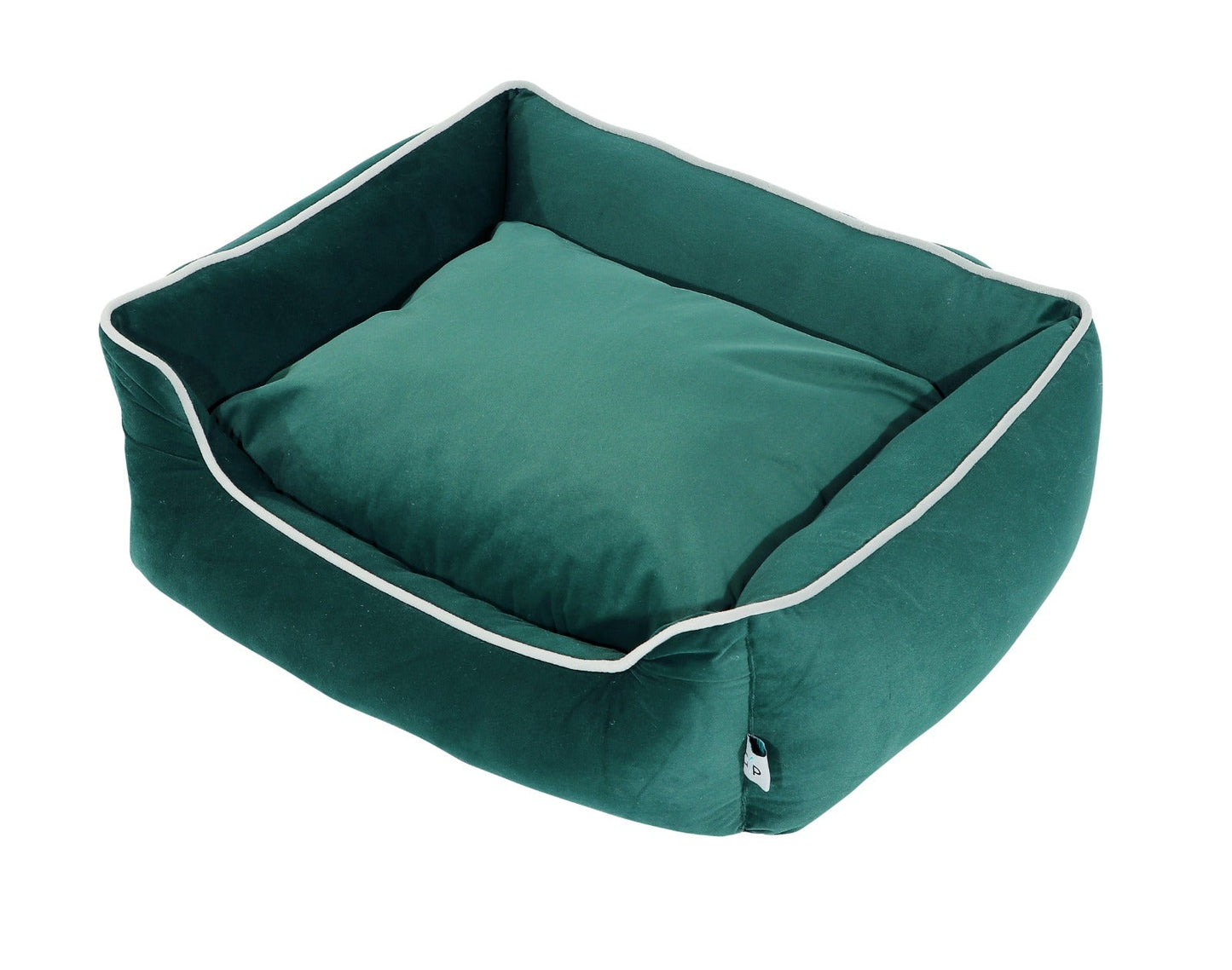Polyester Rectangular  Medium Dog Bed-Green
