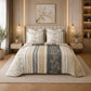 JS Home Furnishing Luxury Elegant Botanical Vines Bedsheet with 2 Matching Pillow Covers