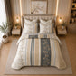 JS Home Furnishing Luxury Elegant Botanical Vines Bedsheet with 2 Matching Pillow Covers