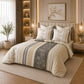 JS Home Furnishing Luxury Elegant Botanical Vines Bedsheet with 2 Matching Pillow Covers