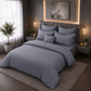 JS Home Furnishing Luxury Slate Grey Fine Line Floral Bedsheet with 2 Matching Pillow Covers