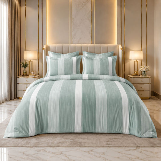 Misty Sage Luxe Bedsheet From JS Home Finishing with 2 matching pillow covers