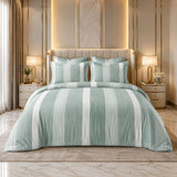 Misty Sage Luxe Bedsheet From JS Home Finishing with 2 matching pillow covers