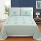JSHOMEFINISHING Premium Embroidered Cotton Blend Bedsheet with 2 Quilted Pillow Covers | Soft & Breathable Double Bed Bedsheet | Elegant Snowflake Embroidery | Luxury Bedding Set | Sky Blue (Copy)