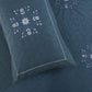 JSHOMEFINISHING Premium Embroidered Cotton Blend Bedsheet with 2 Quilted Pillow Covers | Soft & Breathable Double Bed Bedsheet | Elegant Floral Embroidery | Luxury Bedding Set | Navy Blue