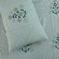 JSHOMEFINISHING Premium Embroidered Cotton Blend Bedsheet with 2 Quilted Pillow Covers | Soft & Breathable Double Bed Bedsheet | Elegant Snowflake Embroidery | Luxury Bedding Set | Sky Blue (Copy)