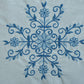 JSHOMEFINISHING Premium Embroidered Cotton Blend Bedsheet with 2 Quilted Pillow Covers | Soft & Breathable Double Bed Bedsheet | Elegant Snowflake Embroidery | Luxury Bedding Set | Sky Blue