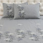 JSHOMEFINISHING Premium Embroidered Cotton Blend Bedsheet with 2 Quilted Pillow Covers | Soft & Breathable Double Bed Bedsheet | Elegant Silver Floral Embroidery | Luxury Bedding Set | Grey