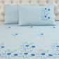 JSHOMEFINISHING Premium Embroidered Cotton Blend Bedsheet with 2 Quilted Pillow Covers | Soft & Breathable Double Bed Bedsheet | Elegant Blue Floral Embroidery | Luxury Bedding Set | Sky Blue