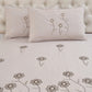JSHOMEFINISHING Premium Embroidered Cotton Blend Bedsheet with 2 Quilted Pillow Covers | Soft & Breathable Double Bed Bedsheet | Elegant Daisy Floral Embroidery | Luxury Bedding Set | Ivory Cream